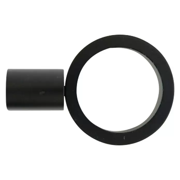 Tapa final Círculo Ferro wood - Negro, 1 ud., Para barras con un diámetro de 22 mm - Vista frontal