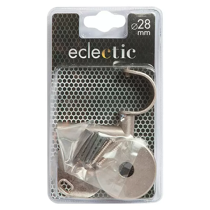 Soporte para techo doble Eclectic - Plateado, Para barras con un diámetro de 28 mm - Vista frontal