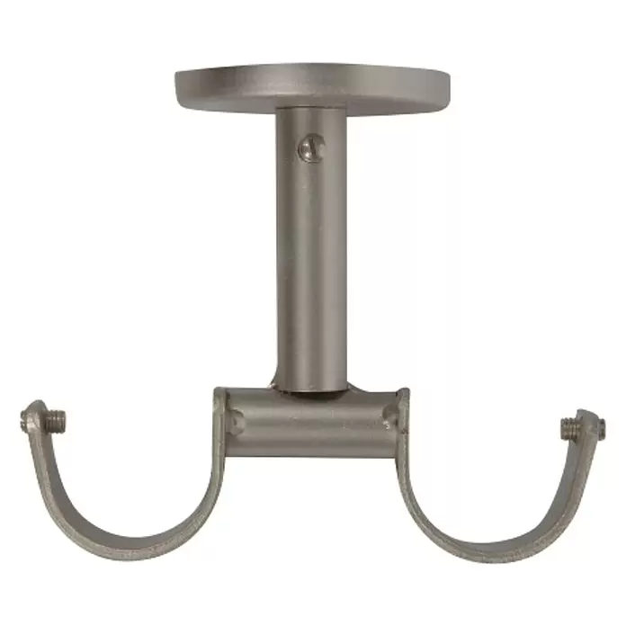Soporte para techo doble Eclectic - Plateado, Para barras con un diámetro de 28 mm - Vista frontal