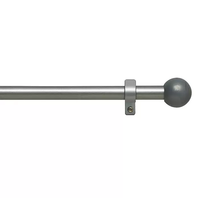 Barra para cortinas Kit metálico Esfera - Gris, Largo: 172 mm, Diámetro: 19 mm - Vista descendente
