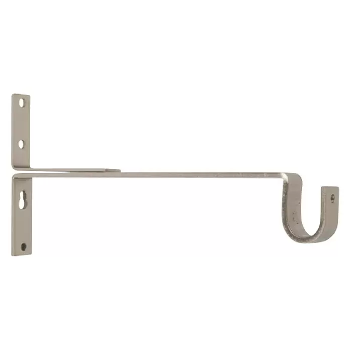 Soporte de pared Largo - Plata, Apto para: Barras para las cortinas de Ø 16 mm, Largo: 20,8 cm - Vista de perfil derecho