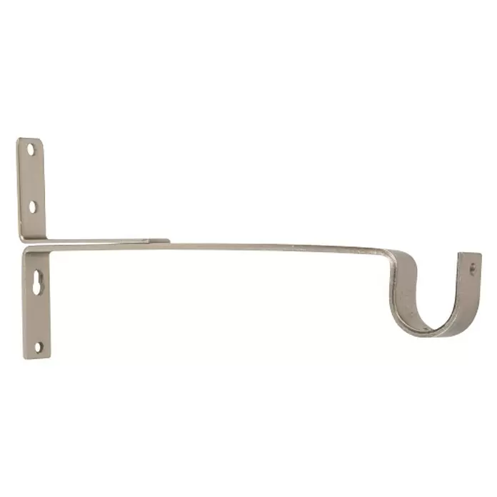 Soporte de pared largo Ferro wood - Plateado, Para barras con un diámetro de 22 mm, 1 ud. - Vista angular