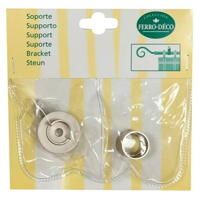 Soporte de pared Lateral - Plata, Apto para: Barras para las cortinas de Ø 16 mm, Largo: 2,9 cm - Vista superior