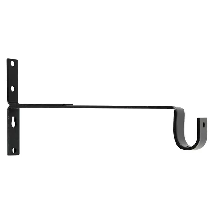 Soporte de pared largo Ferro wood - Negro, Para barras con un diámetro de 16 mm, 1 ud. - Vista de perfil derecho