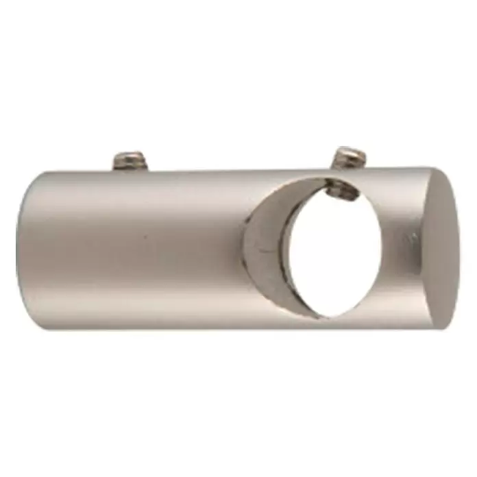 Soporte de pared Cilindro Central - Plata, Barras para las cortinas de Ø 12 mm, Largo: 4 cm - Vista frontal
