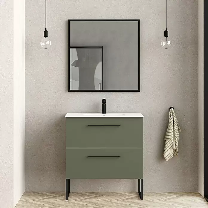 Espejo Arosa - 80 x 80 cm, Negro - Foto ambiente