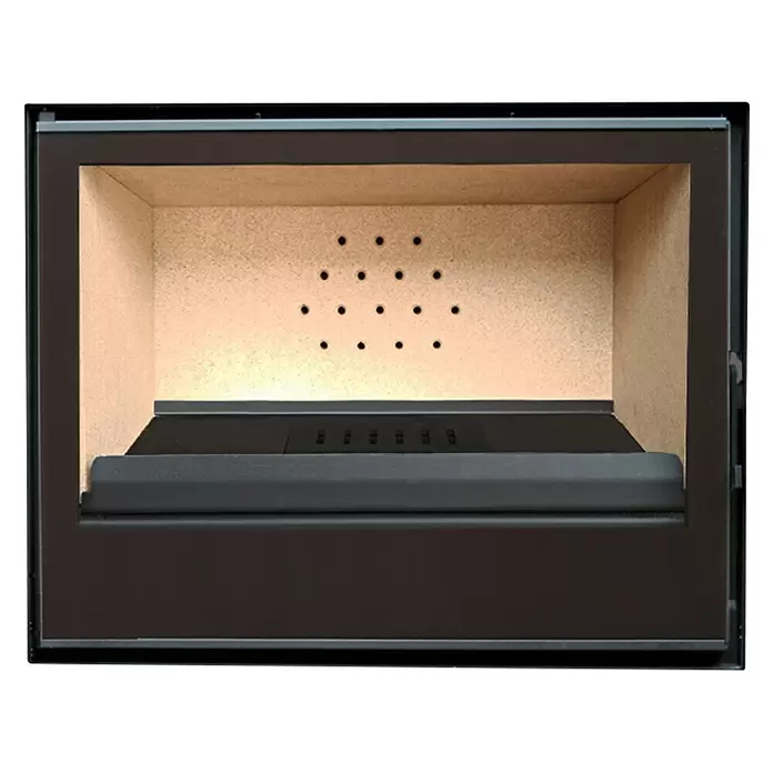 Insert de leña serigrafiado H760N - 10 kW, Volumen de calefacción: 200 m³, Antracita - Vista frontal