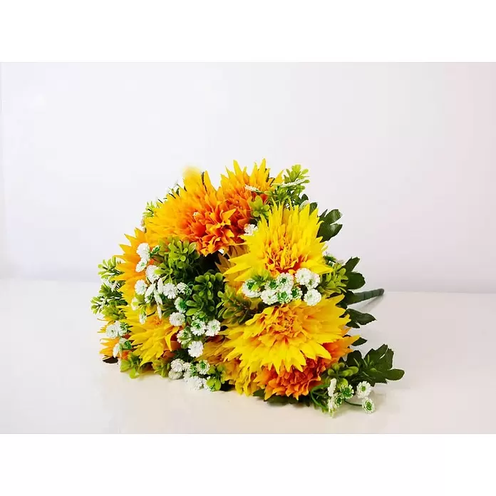 Buket cvijeća umjetni - 48 cm, Bijele/narančaste boje - Živopisni prikaz