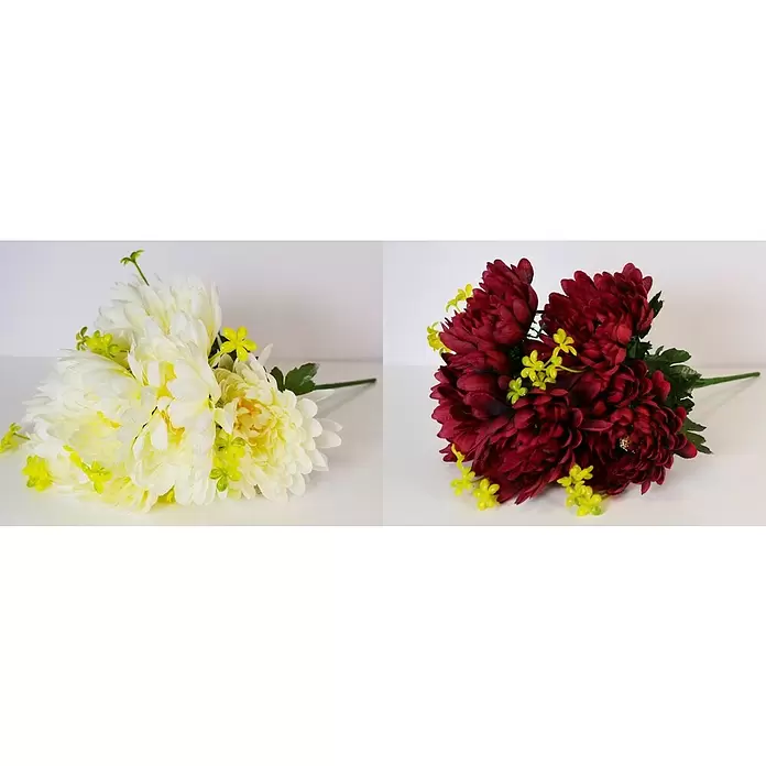 Buket cvijeća umjetni - 50 cm, Crvena/Bijela boja - Živopisni prikaz