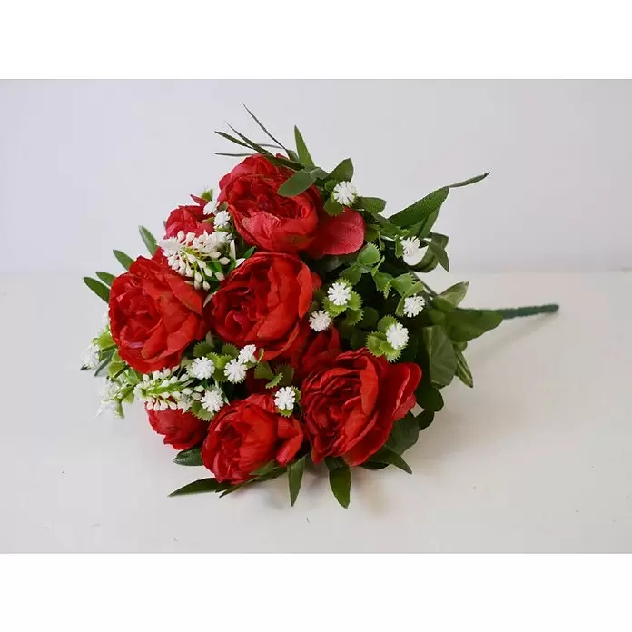 Buket cvijeća umjetni - 40 cm, Crvene boje - Živopisni prikaz