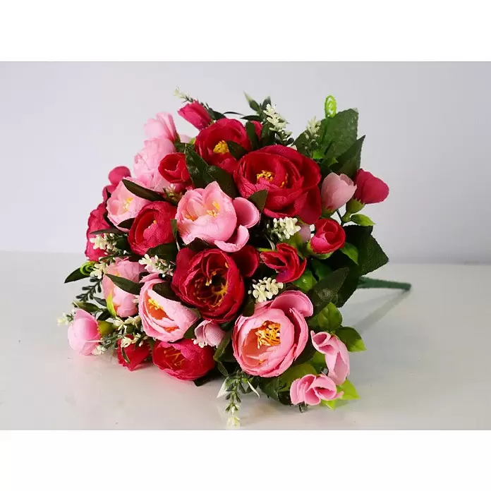 Buket cvijeća umjetni - 35 cm, Roze boje - Živopisni prikaz
