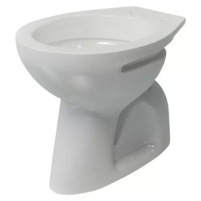 Stajaća WC školjka Delta P - Bijele boje, Keramika - Dijagonalni pogled