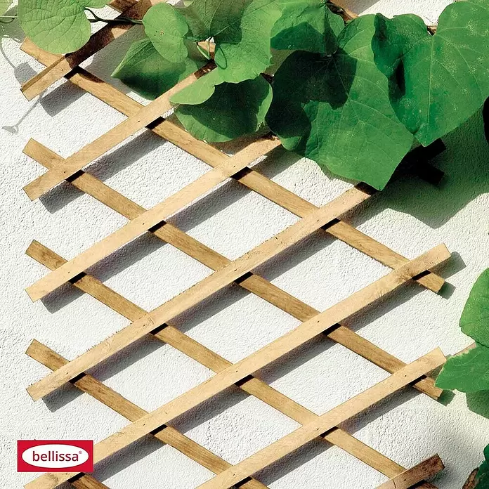 Bellissa Holz-Scherenspalier - 310 x 90 cm, Weiß - Detailaufnahme