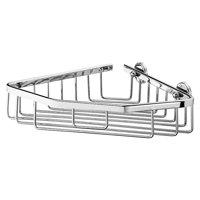 Camargue Cesta de baño angular Lela - 30,7 x 21,3 x 6,2 cm, Cromo, Brillante - Vista angular