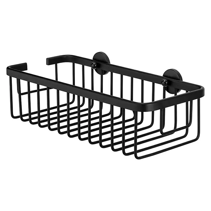 Camargue Kupaonska tuš polica - 30 x 13,2 x 7,7 cm, Crne boje, Mat - Dijagonalni pogled