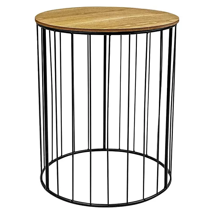 Beistelltisch Rund - Ø x H: 45 x 55 cm, Holz, Braun - Diagonale Ansicht