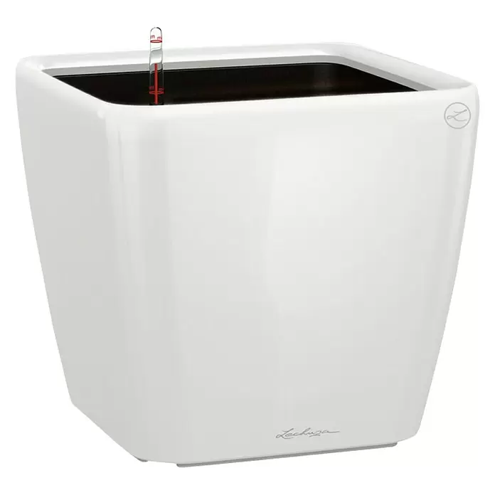 Lechuza Pflanzkasten Premium LS - Außenmaß (L x B x H): 22,5 x 22,5 x 20,5 cm, Kunststoff, Weiß - Diagonale Ansicht
