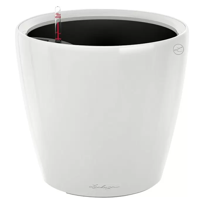 Lechuza Pflanztopf CLASSICO Premium LS - Außenmaß (Ø x H): 36 x 32,5 cm, Kunststoff, Weiß - Vorderansicht