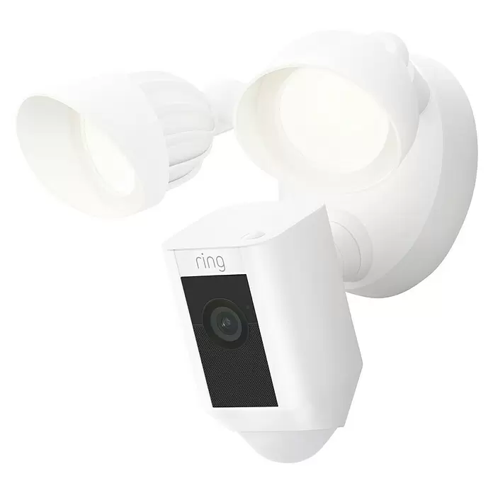 Ring Überwachungskamera Floodlight Cam Wired Plus - Weiß, 1.920 x 1.080 Pixel (Full HD) - Diagonale Ansicht