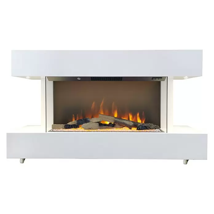 Voltomat HEATING Električni kamin Goeteborg - Bijele boje, 1.500 W, 26,5 x 120 x 60,5 cm - Pogled sprijeda