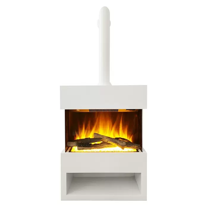 Voltomat HEATING Električni kamin Malmo - Bijele boje, 1.500 W, 25,1 x 55,6 x 76 cm - Pogled sprijeda