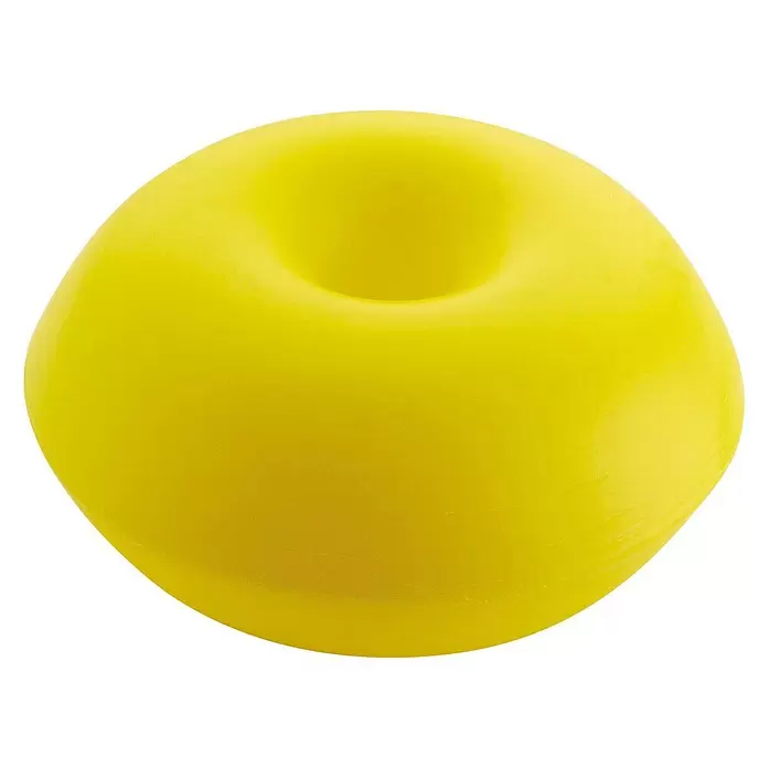 Boya con agujero pasante - Amarillo, Polietileno, Diámetro: 80 mm - Vista angular