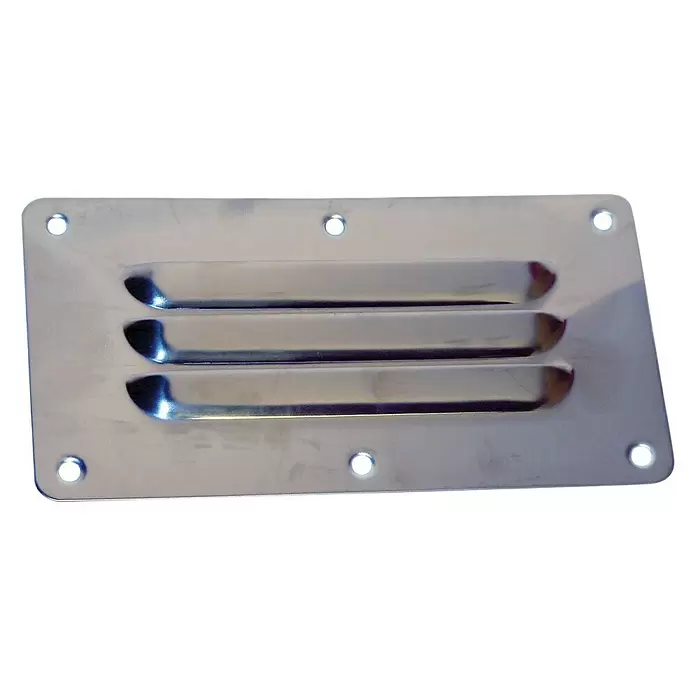 Rejilla de ventilación - L x An x Al: 127 x 65 x 8 mm, Acero inoxidable - Vista descendente
