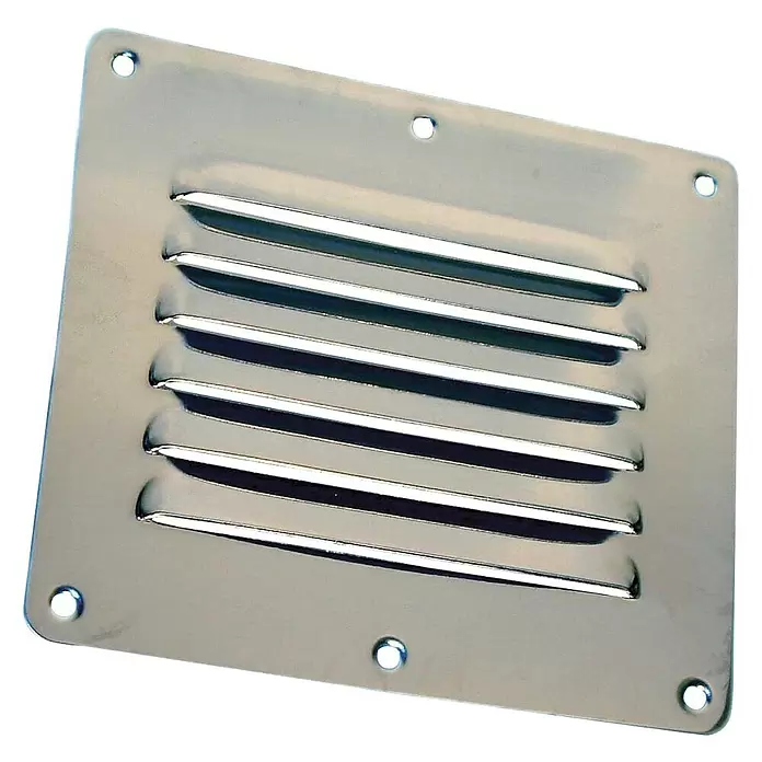 Rejilla de ventilación - L x An x Al: 127 x 115 x 8 mm, Acero inoxidable - Vista descendente