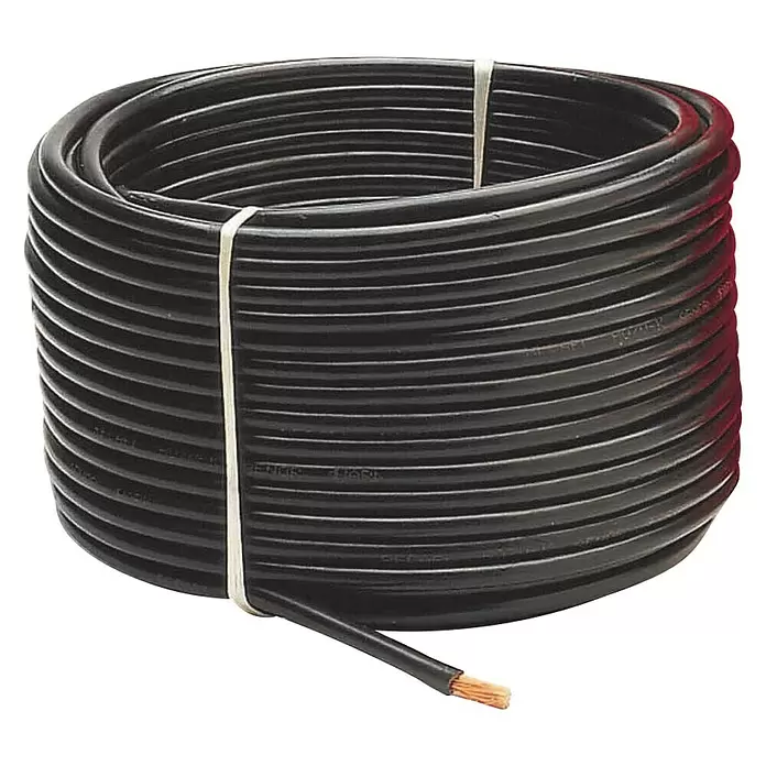 Cable eléctrico - 25 m, Negro - Vista frontal
