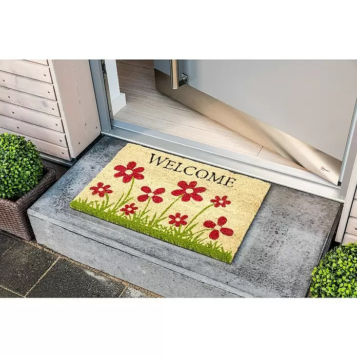 Astra Coco Kokosfußmatte Style - Blumenwiese, Bunt, 40 x 60 cm, 100 % Kokos - Stimmungsaufnahme