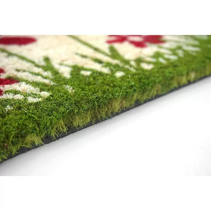 Astra Coco Kokosfußmatte Style - Blumenwiese, Bunt, 40 x 60 cm, 100 % Kokos - Detailaufnahme