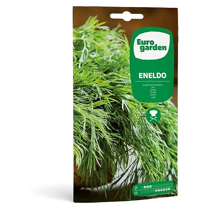 Euro Garden Semillas de hierbas Eneldo - Tiempo de siembra: Febrero, Cosecha: Junio - Vista frontal