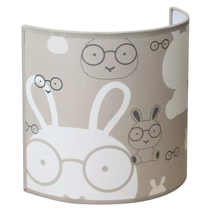 Idp Lampshades Aplique de pared Bunny - 40 W, L x An x Al: 10 x 20 x 20 cm, Taupe, E27 - Vista angular