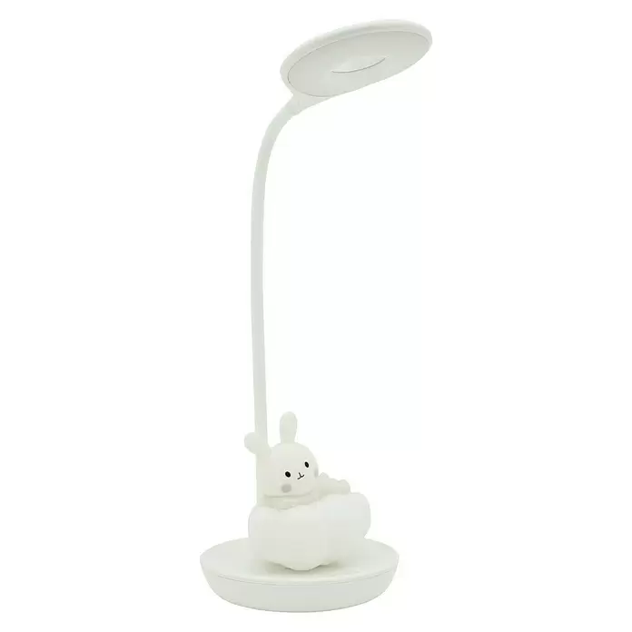 Idp Lampshades Lámpara de sobremesa LED redonda Bunny - 3 W, Ø x Al: 13 x 22 cm, Blanco - Vista angular