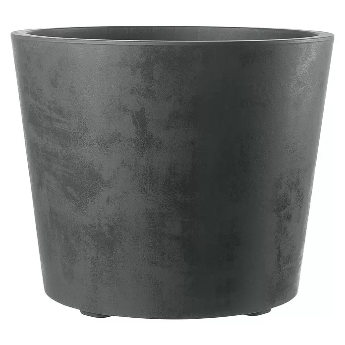 Deroma Pflanzkübel rund Millennium - Außenmaß (Ø x H): 59 x 49 cm, Kunststoff, Anthrazit - Vorderansicht