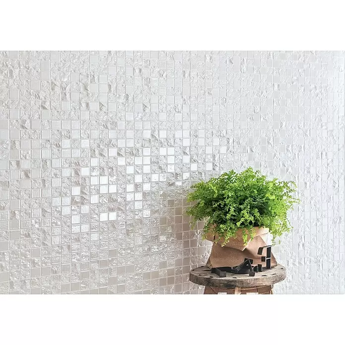 Mozaïektegel vierkant Nippon Gaku CG GA2 - 31,6 x 31,6 cm, Wit, Glanzend - Sfeeropname