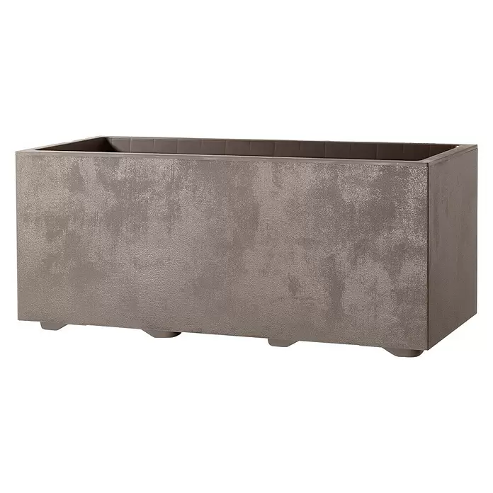 Deroma Pflanzkasten Millennium - Außenmaß (L x B x H): 59 x 25 x 25 cm, Kunststoff, Sand - Vorderansicht