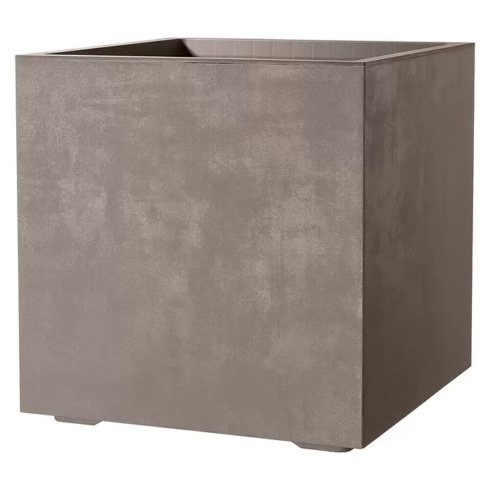 Deroma Pflanzkübel eckig Millennium - Außenmaß (L x B x H): 49 x 49 x 49 cm, Kunststoff, Sand - Vorderansicht