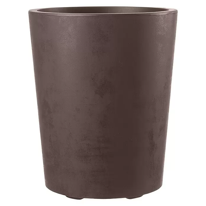 Deroma Pflanzkübel rund Millennium - Außenmaß (Ø x H): 43,5 x 53,5 cm, Kunststoff, Brownstone - Vorderansicht