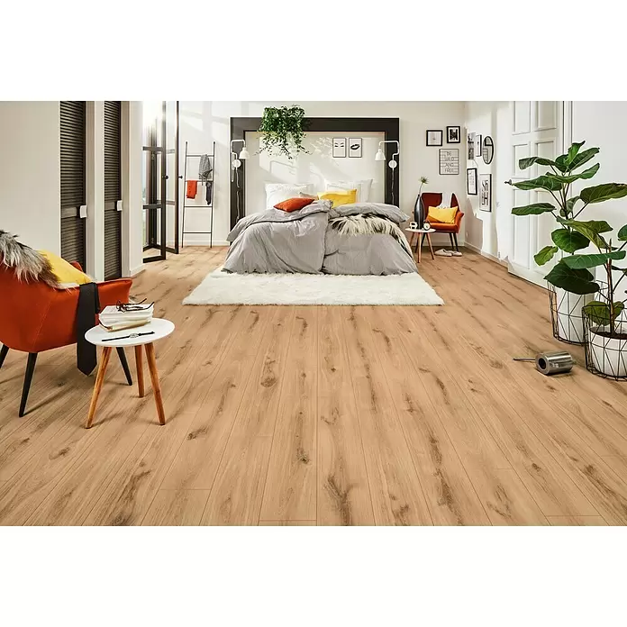 LOGOCLIC Aquaprotect Laminaat Sunset Oak - 1.285 x 192 x 8 mm, Planken - Vooraanzicht