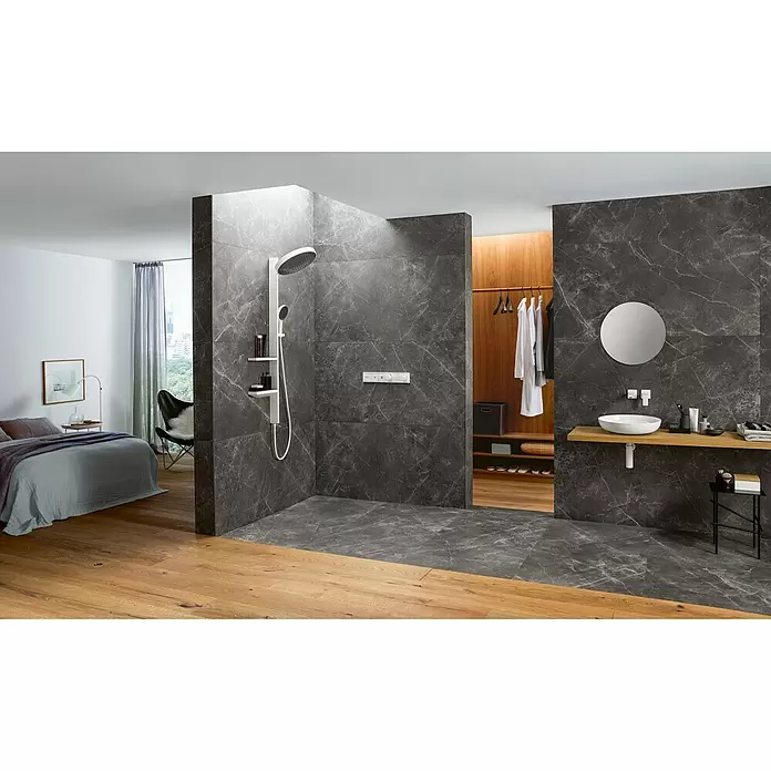 Hansgrohe UP-Brausethermostat RainSelect - Eckig, Chrom, Glänzend - Vorderansicht