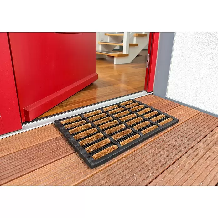 Astra Fußmatte Rimini - Schwarz/Natur, 40 x 60 cm, 70% Kokos, 30 % Gummi - Stimmungsaufnahme