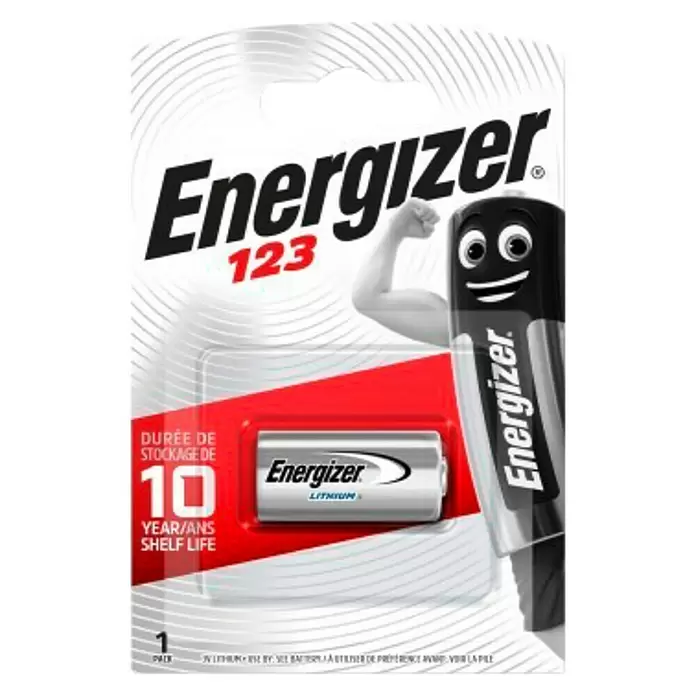 Energizer Pila de litio - CR123A, Litio, 3 V - Vista frontal