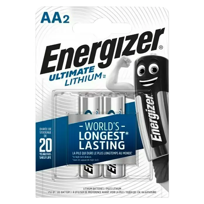 Energizer Pila Ultimate Lithium AA - Mignon AA, 1,5 V, 2 ud. - Vista frontal