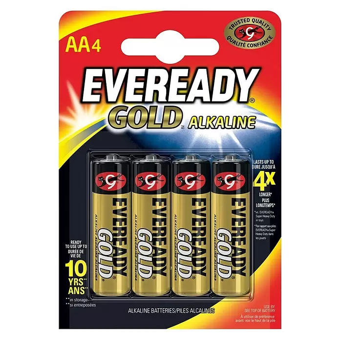 Eveready Pila Gold - Mignon AA, 1,5 V, Número: 4 ud. - Vista frontal