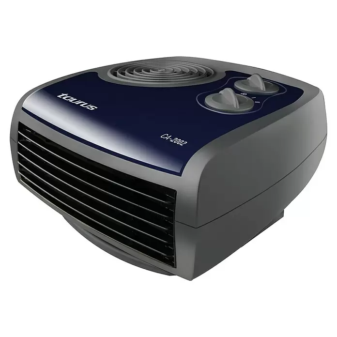 Taurus Calefactor de aire CA-2002 - 2.200 W, Gris/Azul, 23 x 23 x 13 cm - Vista angular