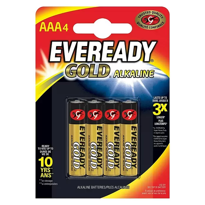 Eveready Pila Gold - Micro AAA, 1,5 V, Número: 4 ud. - Vista frontal
