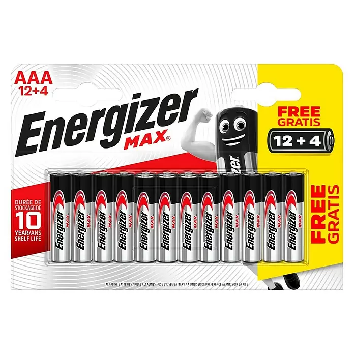 Energizer Max Pila alcalina AAA - Micro AAA, Alcalino manganeso, 16 ud. - Vista frontal