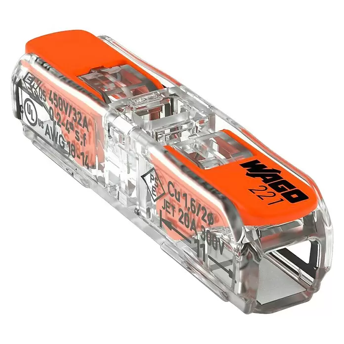 Wago Durchgangsklemme mit Hebel - 60 Stk., 0,2 - 4 mm² - Diagonale Ansicht