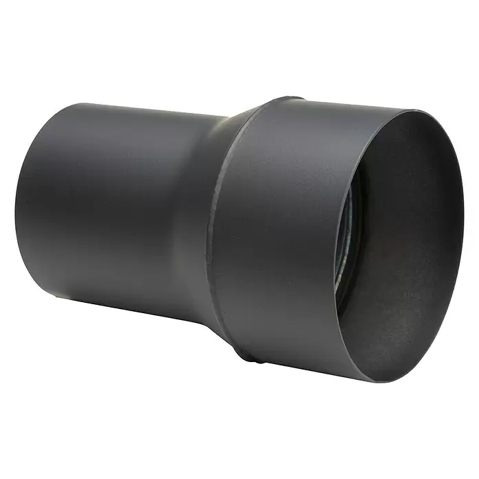 Convesa Vergrotend verloopstuk voor pelletkachelpijp 80/150 mm - Diameter: 80 mm, Mat Zwart - Diagonaal zicht